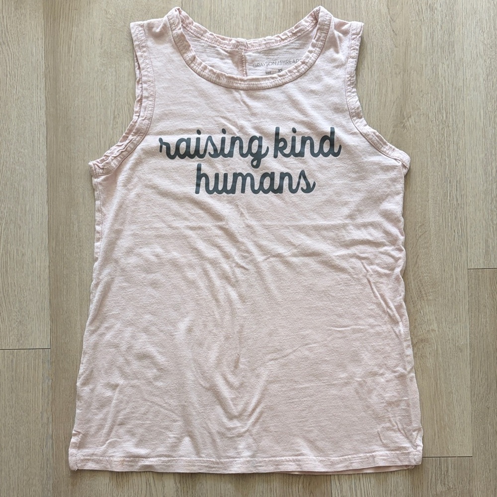 Grayson Threads Pale Pink 'raising kind humans' Tank